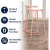 JONATHAN Y BSL1001A Hula 28.75″ Modern Designer Iron Curved Backless Bar Stool for Home, Kitchen, Dining Room, Workspaces, Cafes and Resturants, Black Seat with Gold Frame(Pink)
