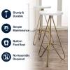 JONATHAN Y BSL1002B Trinity 30″ Modern Industiral Iron Tripod Backless Bar Stool for Home, Kitchen, Dining Room, Workspaces, Cafes and Resturants, White Seat with Gold Frame(White)