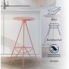 JONATHAN Y BSL1002B Trinity 30″ Modern Industiral Iron Tripod Backless Bar Stool for Home, Kitchen, Dining Room, Workspaces, Cafes and Resturants, White Seat with Gold Frame(Pink)