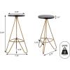 JONATHAN Y BSL1002B Trinity 30″ Modern Industiral Iron Tripod Backless Bar Stool for Home, Kitchen, Dining Room, Workspaces, Cafes and Resturants, White Seat with Gold Frame(Black)