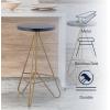JONATHAN Y BSL1002B Trinity 30″ Modern Industiral Iron Tripod Backless Bar Stool for Home, Kitchen, Dining Room, Workspaces, Cafes and Resturants, White Seat with Gold Frame(Black)