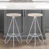 JONATHAN Y BSL1002B Trinity 30″ Modern Industiral Iron Tripod Backless Bar Stool for Home, Kitchen, Dining Room, Workspaces, Cafes and Resturants, White Seat with Gold Frame(Brown)