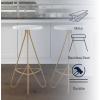 JONATHAN Y BSL1002B Trinity 30″ Modern Industiral Iron Tripod Backless Bar Stool for Home, Kitchen, Dining Room, Workspaces, Cafes and Resturants, White Seat with Gold Frame(White)