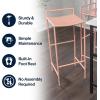 JONATHAN Y BSL1004C Svelte 30″ Coastal Contemporary Iron Saddle-Seat Low-Back Bar Stool with Foot Rest for Home, Kitchen, Dining Room, Workspaces, Cafes and Resturants, Pink Frame(Pink)