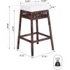 JONATHAN Y BSL1100A Bali 29.5″ Bohemian Basics Rattan Backless Bar Stool for Home, Kitchen, Dining Room, Workspaces, Cafes and Resturants, White Cushion with Dark Brown Woven Frame(29.5″)