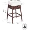 JONATHAN Y BSL1100A Bali 29.5″ Bohemian Basics Rattan Backless Bar Stool for Home, Kitchen, Dining Room, Workspaces, Cafes and Resturants, White Cushion with Dark Brown Woven Frame(25.5″)
