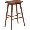 JONATHAN Y BSL2002C Peroni 30.5″ MidCentury Classic Saddle-Seat Solid Wood/Vegan Leather Backless Bar Stool for Home, Kitchen, Workspaces, Cafes and Resturants with Removeable Cushion, Black(Chestnut Brown)