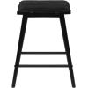 JONATHAN Y BSL2002C Peroni 30.5″ MidCentury Classic Saddle-Seat Solid Wood/Vegan Leather Backless Bar Stool for Home, Kitchen, Workspaces, Cafes and Resturants with Removeable Cushion, Black(Black)