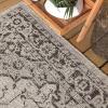 JONATHAN Y Boho Medallion Indoor Outdoor Area Rug 8X10 Gray/Teal, Rozetta Textured Weave for Backyard, Patio, Porch, Easy-Cleaning, High Traffic, Pet-Friendly, Non-Shedding (SMB102C-8)(Gray/Black)