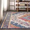 JONATHAN Y Boho Vintage Blue/Multi Indoor Area Rug, 8×10, Bohemian Flair Medallion, Floral Easy-Cleaning High Traffic for Living Room, Bedroom, Kitchen, Pet-Friendly, Non-Shedding (BMF106A-8)(Blue/Multi)