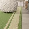 JONATHAN Y Border Stripe Indoor Outdoor Area Rug 8X10 Orange/Dark Gray, James Modern for Backyard, Patio, Porch, Easy-Cleaning, High Traffic, Pet-Friendly, Non-Shedding (SMB201A-8)(Green/Cream)