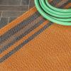 JONATHAN Y Border Stripe Indoor Outdoor Area Rug 8X10 Orange/Dark Gray, James Modern for Backyard, Patio, Porch, Easy-Cleaning, High Traffic, Pet-Friendly, Non-Shedding (SMB201A-8)(Orange/Dark Gray)