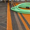 JONATHAN Y Border Stripe Indoor Outdoor Area Rug 8X10 Orange/Dark Gray, James Modern for Backyard, Patio, Porch, Easy-Cleaning, High Traffic, Pet-Friendly, Non-Shedding (SMB201A-8)(Orange/Dark Gray)