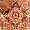 JONATHAN Y Brooklyn Geometric Medallion Orange/Blue Indoor Area Rug, 8×10, Vintage, Bohemian, Easy-Cleaning for Living Room, Bedroom, Kitchen, Pet Friendly, Non-Shedding (MDP207D-8)(Navy)