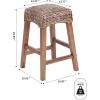JONATHAN Y CSL1101A Maui 25.5″ Rustic Bohemian Hyacinth/Wood Backless Counter Stool for Home, Kitchen, Dining Room, Workspaces, Cafes and Resturants, Brown Wash Woven Seat with Natural Wood Frame(Brown)