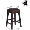 JONATHAN Y CSL1101A Maui 25.5″ Rustic Bohemian Hyacinth/Wood Backless Counter Stool for Home, Kitchen, Dining Room, Workspaces, Cafes and Resturants, Brown Wash Woven Seat with Natural Wood Frame(Dark Brown)