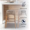 JONATHAN Y CSL1101A Maui 25.5″ Rustic Bohemian Hyacinth/Wood Backless Counter Stool for Home, Kitchen, Dining Room, Workspaces, Cafes and Resturants, Brown Wash Woven Seat with Natural Wood Frame(Brown)