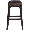 JONATHAN Y CSL1101A Maui 25.5″ Rustic Bohemian Hyacinth/Wood Backless Counter Stool for Home, Kitchen, Dining Room, Workspaces, Cafes and Resturants, Brown Wash Woven Seat with Natural Wood Frame(Dark Brown)