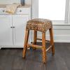 JONATHAN Y CSL1101A Maui 25.5″ Rustic Bohemian Hyacinth/Wood Backless Counter Stool for Home, Kitchen, Dining Room, Workspaces, Cafes and Resturants, Brown Wash Woven Seat with Natural Wood Frame(Brown)