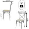 JONATHAN Y DNG1001D-SET2 Cassis Classic Traditional X-Back Wood Rattan Dining Chair French Country, Cottage, Vintage, Farmhouse, Shabby Chic, Black/Natural (Set of 2)(Gray/Natural)