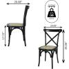 JONATHAN Y DNG1001D-SET2 Cassis Classic Traditional X-Back Wood Rattan Dining Chair French Country, Cottage, Vintage, Farmhouse, Shabby Chic, Black/Natural (Set of 2)(Black/Natural)