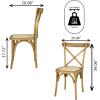 JONATHAN Y DNG1001D-SET2 Cassis Classic Traditional X-Back Wood Rattan Dining Chair French Country, Cottage, Vintage, Farmhouse, Shabby Chic, Black/Natural (Set of 2)(Natural)