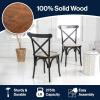JONATHAN Y DNG1001D-SET2 Cassis Classic Traditional X-Back Wood Rattan Dining Chair French Country, Cottage, Vintage, Farmhouse, Shabby Chic, Black/Natural (Set of 2)(Black/Natural)