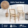 JONATHAN Y DNG1002A-SET2 Colmar Mid-Century Vintage Wood Rattan Dining Chair Mid-Century, Traditional, Modern, Scandinavian, Bohemian, Classic, Natural (Set of 2)(Natural)