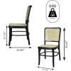 JONATHAN Y DNG1002A-SET2 Colmar Mid-Century Vintage Wood Rattan Dining Chair Mid-Century, Traditional, Modern, Scandinavian, Bohemian, Classic, Natural (Set of 2)(Black/Natural)