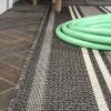 JONATHAN Y Double Stripe Indoor Outdoor Area Rug 8X10 Orange/Cream, Haynes Modern for Backyard, Patio, Porch, Easy-Cleaning, High Traffic, Pet-Friendly, Non-Shedding (SMB202C-8)(Black/Cream)