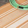 JONATHAN Y Double Stripe Indoor Outdoor Area Rug 8X10 Orange/Cream, Haynes Modern for Backyard, Patio, Porch, Easy-Cleaning, High Traffic, Pet-Friendly, Non-Shedding (SMB202C-8)(Orange/Cream)