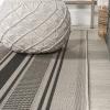 JONATHAN Y Double Stripe Indoor Outdoor Area Rug 8X10 Orange/Cream, Haynes Modern for Backyard, Patio, Porch, Easy-Cleaning, High Traffic, Pet-Friendly, Non-Shedding (SMB202C-8)(Black/Beige)