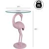 JONATHAN Y END1006A Blanche 25″ Classic Mid-Century Glass Top Flamingo End Table, Pink Drink Table for Living Room, Bedroom, Office, Bathroom