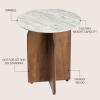 JONATHAN Y END5002A Naomi 18″ Rustic Minimalist Marble/Wood X-Base Accent Table, Side Table, End Table for Living Room, Bedroom, White Marble/Walnut Wood(White Marble/Honey Wood)