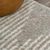 JONATHAN Y Elm Diamond Stripe Shag White/Gray Indoor Area Rug, 8×10, Geometric, Bohemian, Contemporary, Easy-Cleaning for Living Room, Bedroom, Kitchen, Pet Friendly, Non-Shedding (MOH408A-8)(Gray/Ivory)