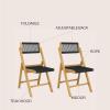 JONATHAN Y FLD1001A-SET2 Olivier Coastal Modern Wood Roped Folding Chair with Adjustable Back Transitional, Bohemian, Classic, Scandinavian, Minimalist, Contemporary, Black/Natural (Set of 2)