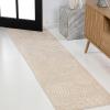 JONATHAN Y Hallie High-Low Curve Ivory/Cream Indoor/Outdoor Area Rug, 8×10, Minimalist, Pet Friendly, Non-Shedding, Stain Resistant, Hose-Washable for Backyard, Patio, Porch (SCN100B-8)(Beige/Cream)