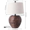 JONATHAN Y JYL6501A Alaro 24.5″ Banana Leaf Basket LED Table Lamp Coastal Cottage Industrial Bedside Desk Nightstand for Bedroom Living Room Office College Bookcase LED Bulb Included, Natural(Dark Brown)