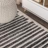 JONATHAN Y Khalil Modern Berber Stripe Cream/Black Indoor Area Rug, 8×10, Contemporary, Bohemian, Easy-Cleaning for Living Room, Bedroom, Kitchen, Pet Friendly, Non-Shedding (MOH207A-8)(Cream/Black)