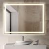 JONATHAN Y MIR100A-3648 Pax 36 in. W x 48 in. H Large Rectangular Frameless Antifog Front/Back-Lit Wall Bathroom Vanity Mirror with Smart Touch(32″L x 24″W)