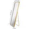 JONATHAN Y MIR105B-2465 Tatum 24 in. W x 65 in. H Large Crystal Lining Rectangle Metal Framed Antifog Front-Lit Tri-Color Wall Or Floor Full-Length Mirror with Smart Touch, Gold Painting(Gold Painting)