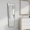 JONATHAN Y MIR201C Alfie 20 in. W x 59 in. H Large Rectangular Metal Framed Wall Mounted Full-Length Mirror, for Bathroom, Living Room, Bedroom, Gold(Black)
