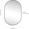 JONATHAN Y MIR202C Milly 24 in. W x 36 in. H Medium Oval Metal Framed Wall Mirror, for Bathroom, Living Room, Bedroom, Gold(Black)