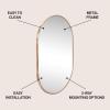 JONATHAN Y MIR202C Milly 24 in. W x 36 in. H Medium Oval Metal Framed Wall Mirror, for Bathroom, Living Room, Bedroom, Gold(Gold)