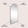 JONATHAN Y MIR203A Lindie 24 in. W x 36 in. H Medium Scalloped-Top Metal Framed Wall Mounted Mirror, Wall-Hung or Leaning for Bathroom, Living Room, Bedroom, Black(Nickel)