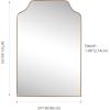 JONATHAN Y MIR203A Lindie 24 in. W x 36 in. H Medium Scalloped-Top Metal Framed Wall Mounted Mirror, Wall-Hung or Leaning for Bathroom, Living Room, Bedroom, Black(Gold)