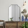JONATHAN Y MIR203A Lindie 24 in. W x 36 in. H Medium Scalloped-Top Metal Framed Wall Mounted Mirror, Wall-Hung or Leaning for Bathroom, Living Room, Bedroom, Black(Black)