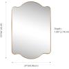 JONATHAN Y MIR205B Louisa 24 in. W x 36 in. H Medium Scalloped Rectangular Metal Framed Wall Mirror, for Bathroom, Living Room, Bedroom, Nickel(Gold)