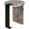 JONATHAN Y MTB1100A Lyra 20.66″ Contemporary Natural Marble/Metal Handmade Round End Table for Living Room, Bedroom, Bathroom, Ivory/Black