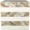 JONATHAN Y MTB1101D Felix 15″ Contemporary Natural Marble Handmade Cube End Table, Side Table for Living Room, Bedroom, Bathroom, Travertine(Beige/White/Gray)